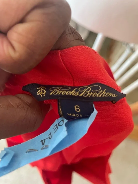 Brooks Brothers Vibrant Orange-Red Midi Button-Front Skirt -EUC - Picture 3 of 11